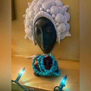 Men’s Blue Turquoise Bracelet Set🩵